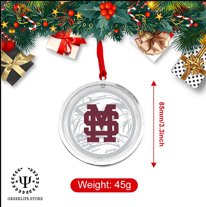 Mississippi State University Christmas Reversible Flat Round Ornament