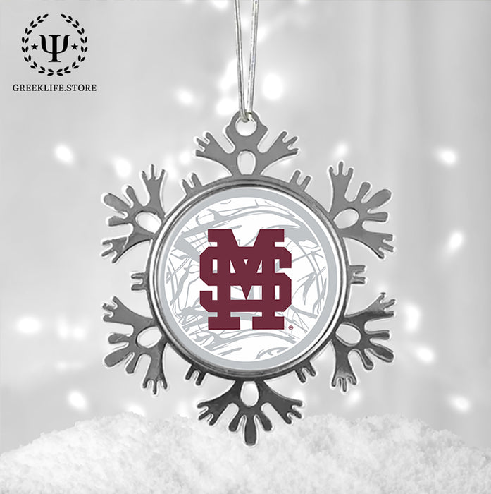 Mississippi State University Christmas Ornament - Snowflake Metal