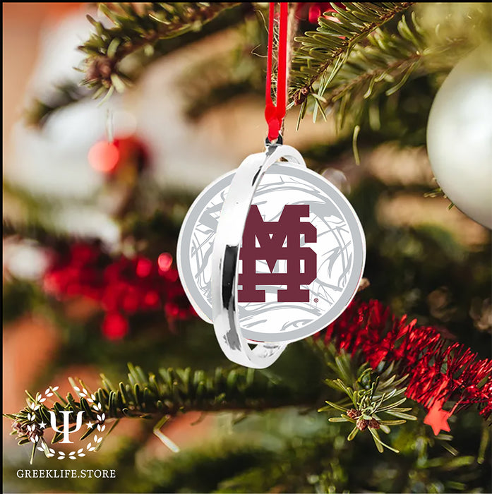 Mississippi State University Christmas Reversible Flat Round Ornament