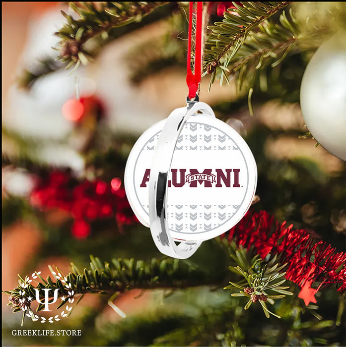 Mississippi State University Christmas Reversible Flat Round Ornament