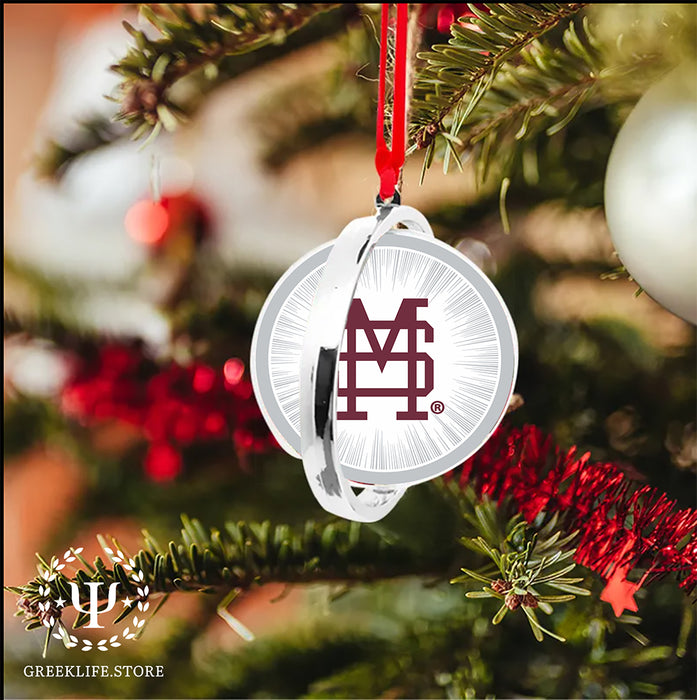 Mississippi State University Christmas Reversible Flat Round Ornament