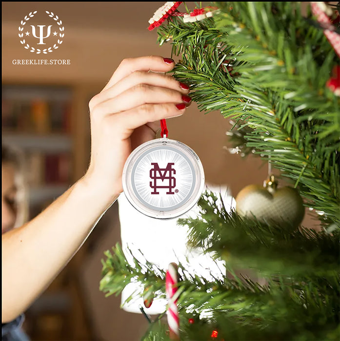 Mississippi State University Christmas Reversible Flat Round Ornament
