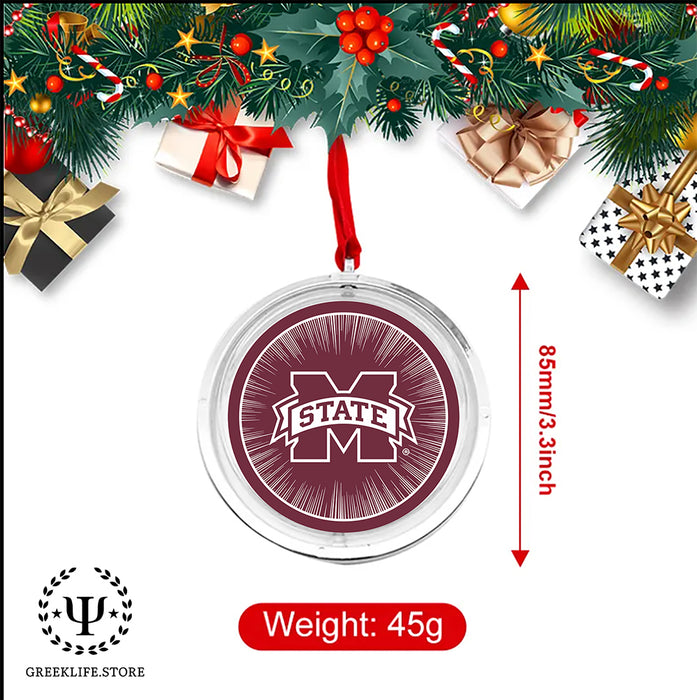 Mississippi State University Christmas Reversible Flat Round Ornament