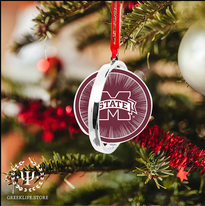 Mississippi State University Christmas Reversible Flat Round Ornament