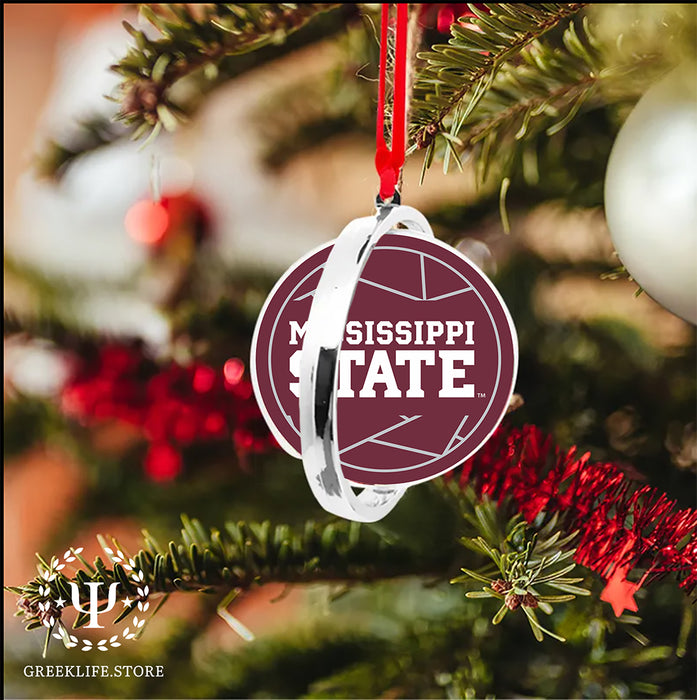 Mississippi State University Christmas Reversible Flat Round Ornament