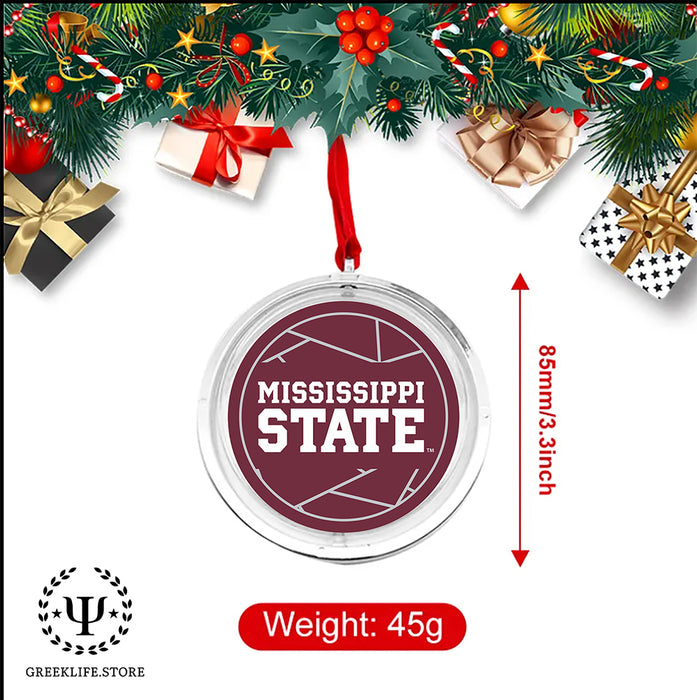 Mississippi State University Christmas Reversible Flat Round Ornament