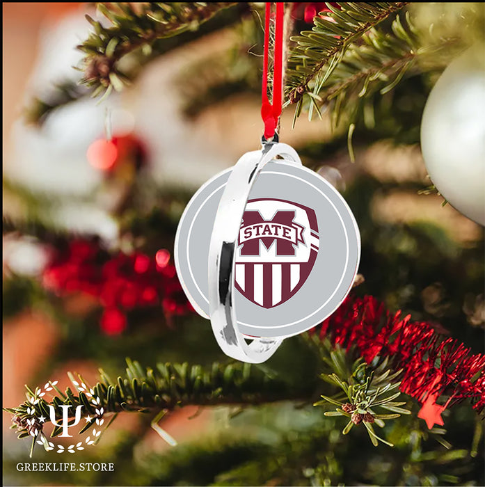 Mississippi State University Christmas Reversible Flat Round Ornament