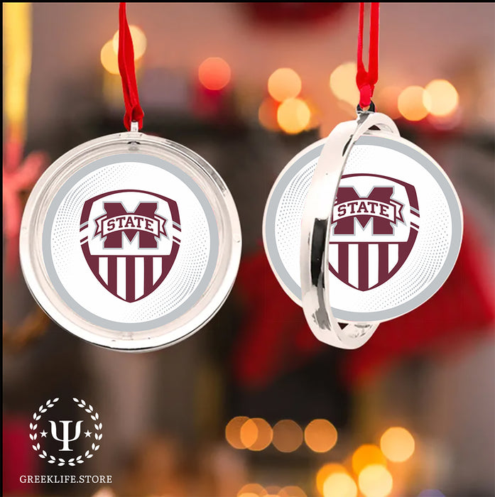 Mississippi State University Christmas Reversible Flat Round Ornament