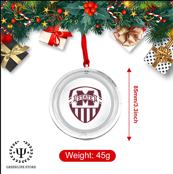 Mississippi State University Christmas Reversible Flat Round Ornament