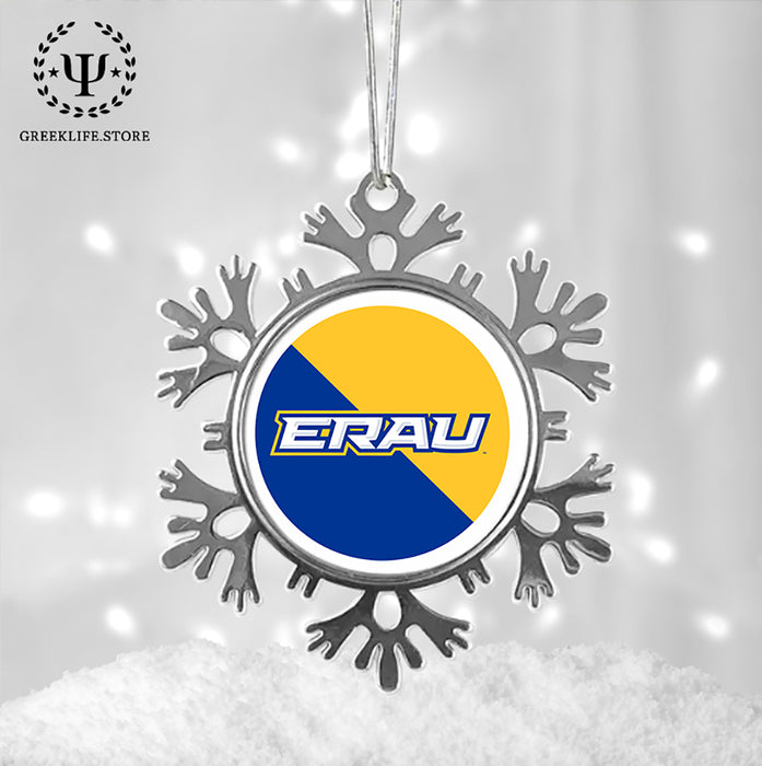 Embry-Riddle Aeronautical University Christmas Ornament - Snowflake Metal