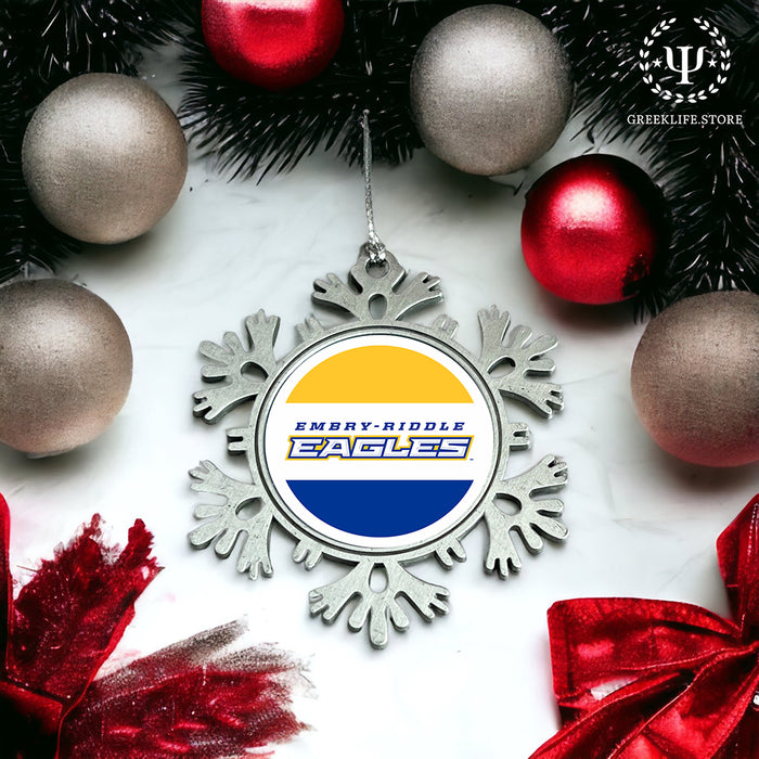 Embry-Riddle Aeronautical University Christmas Ornament - Snowflake Metal