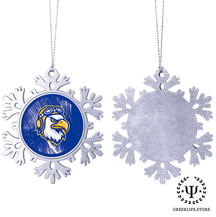 Embry-Riddle Aeronautical University Christmas Ornament - Snowflake Metal