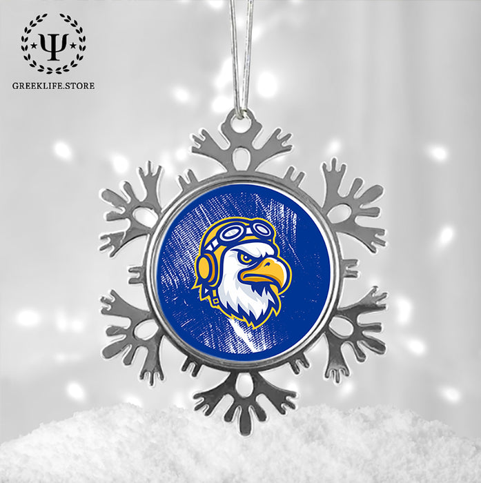 Embry-Riddle Aeronautical University Christmas Ornament - Snowflake Metal