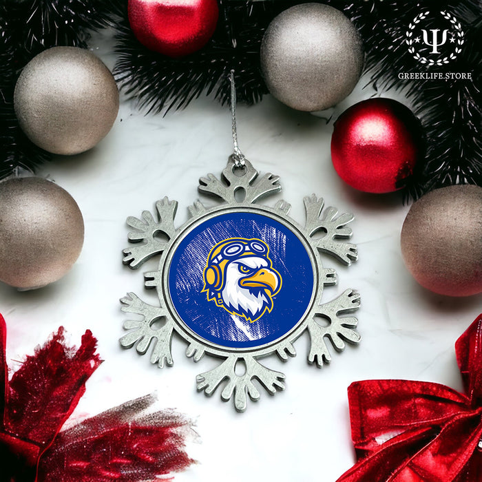 Embry-Riddle Aeronautical University Christmas Ornament - Snowflake Metal