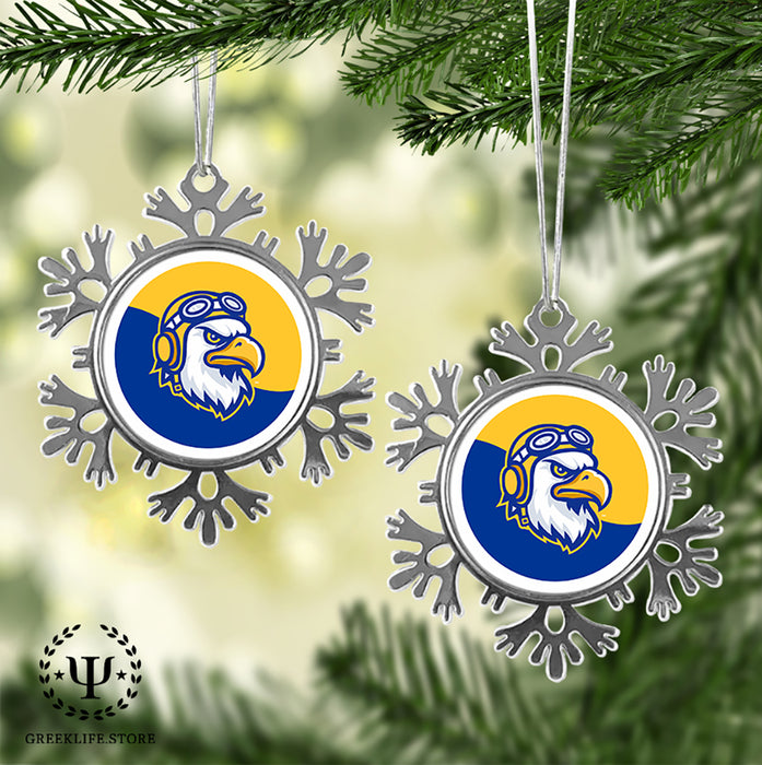 Embry-Riddle Aeronautical University Christmas Ornament - Snowflake Metal