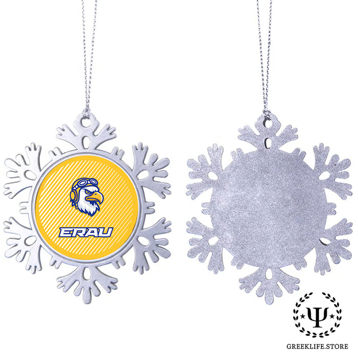 Embry-Riddle Aeronautical University Christmas Ornament - Snowflake Metal