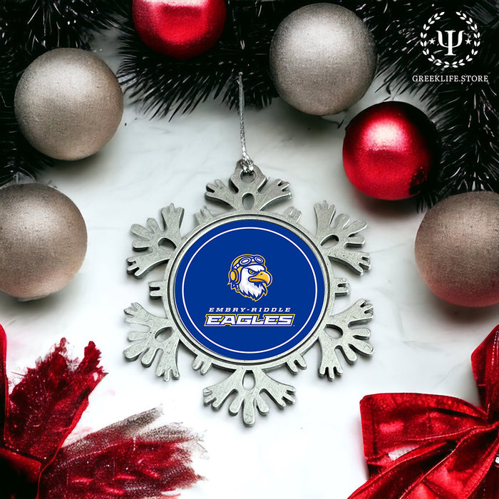 Embry-Riddle Aeronautical University Christmas Ornament - Snowflake Metal