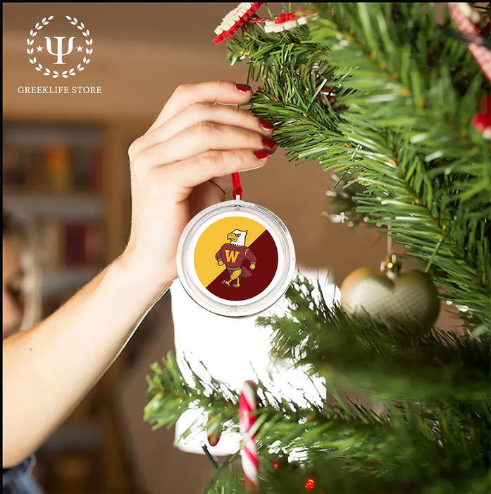 Winthrop University Christmas Reversible Flat Round Ornament