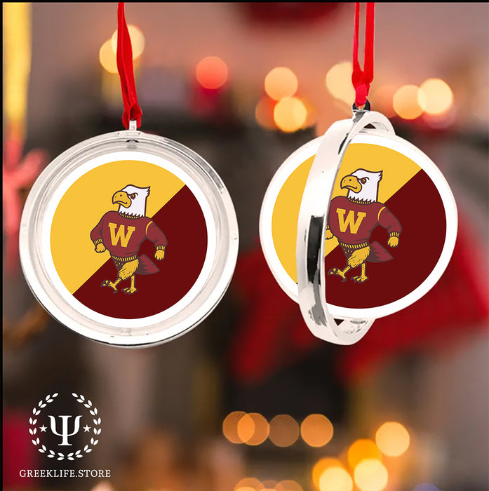 Winthrop University Christmas Reversible Flat Round Ornament