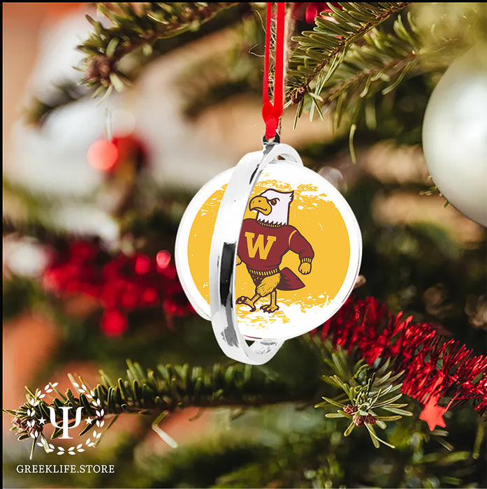 Winthrop University Christmas Reversible Flat Round Ornament