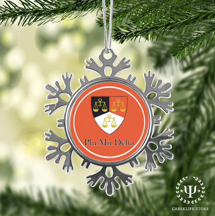 Phi Mu Delta Christmas Ornament - Snowflake Metal
