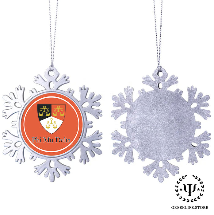 Phi Mu Delta Christmas Ornament - Snowflake Metal