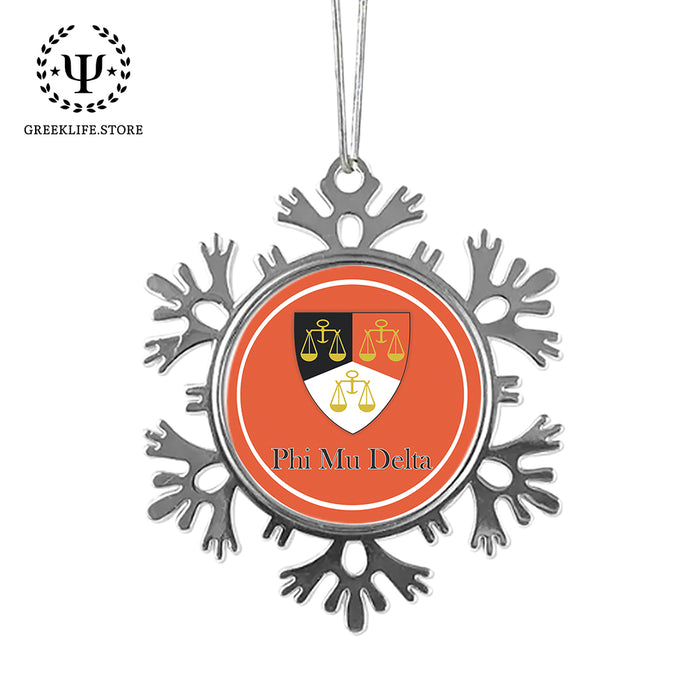 Phi Mu Delta Christmas Ornament - Snowflake Metal