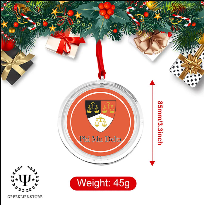 Phi Mu Delta Christmas Reversible Flat Round Ornament