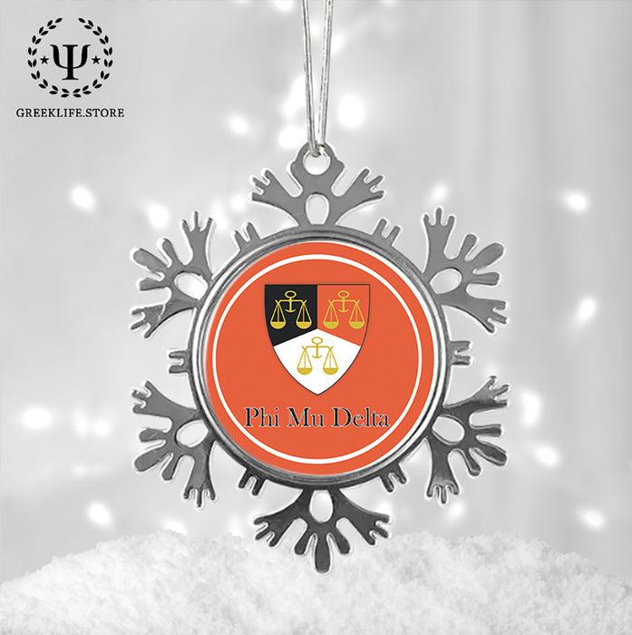 Phi Mu Delta Christmas Ornament - Snowflake Metal