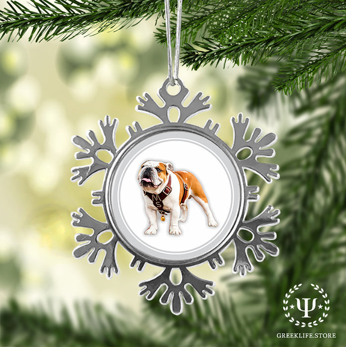 Mississippi State University Christmas Ornament - Snowflake Metal