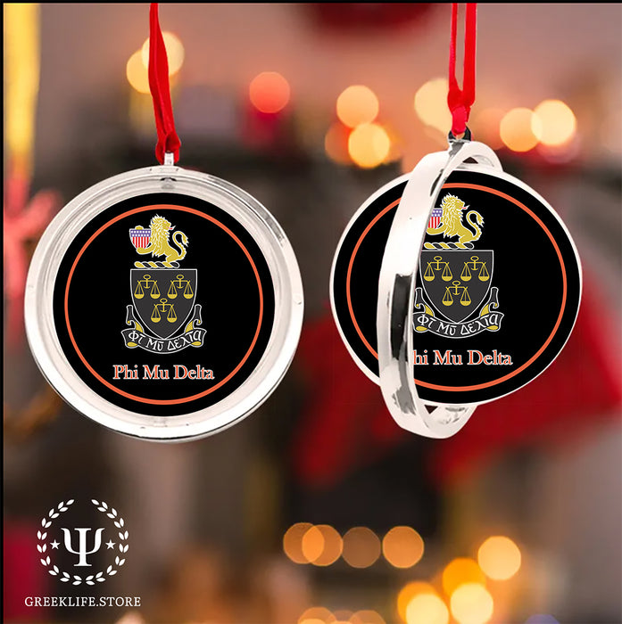 Phi Mu Delta Christmas Reversible Flat Round Ornament