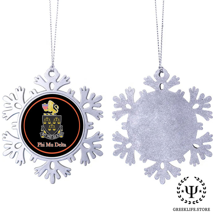 Phi Mu Delta Christmas Ornament - Snowflake Metal