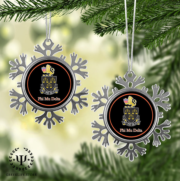 Phi Mu Delta Christmas Ornament - Snowflake Metal