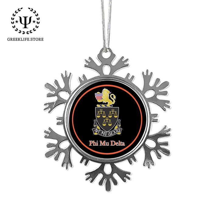 Phi Mu Delta Christmas Ornament - Snowflake Metal