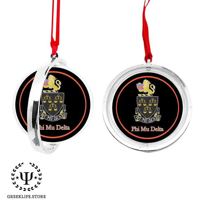 Phi Mu Delta Christmas Reversible Flat Round Ornament