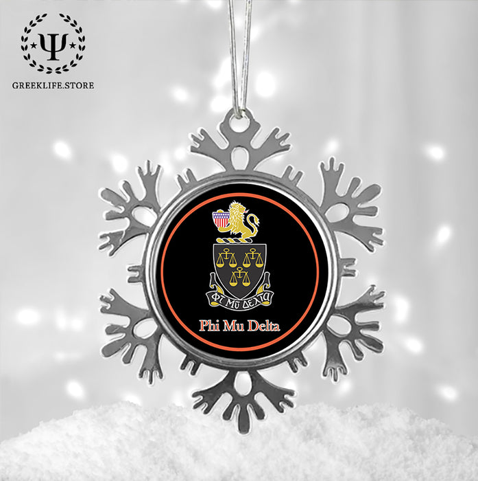 Phi Mu Delta Christmas Ornament - Snowflake Metal