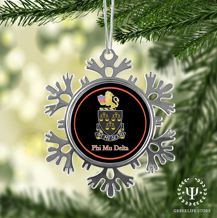 Phi Mu Delta Christmas Ornament - Snowflake Metal