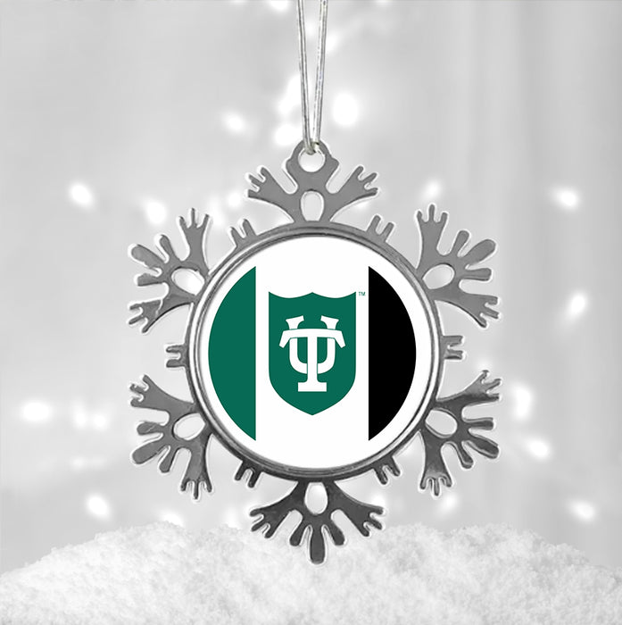 Tulane University Christmas Ornament - Snowflake Metal