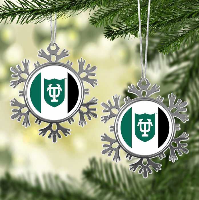 Tulane University Christmas Ornament - Snowflake Metal
