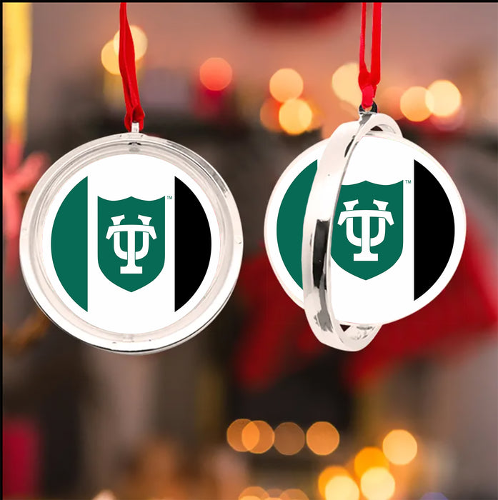 Tulane University Christmas Reversible Flat Round Ornament