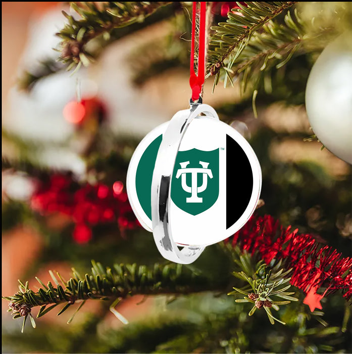 Tulane University Christmas Reversible Flat Round Ornament