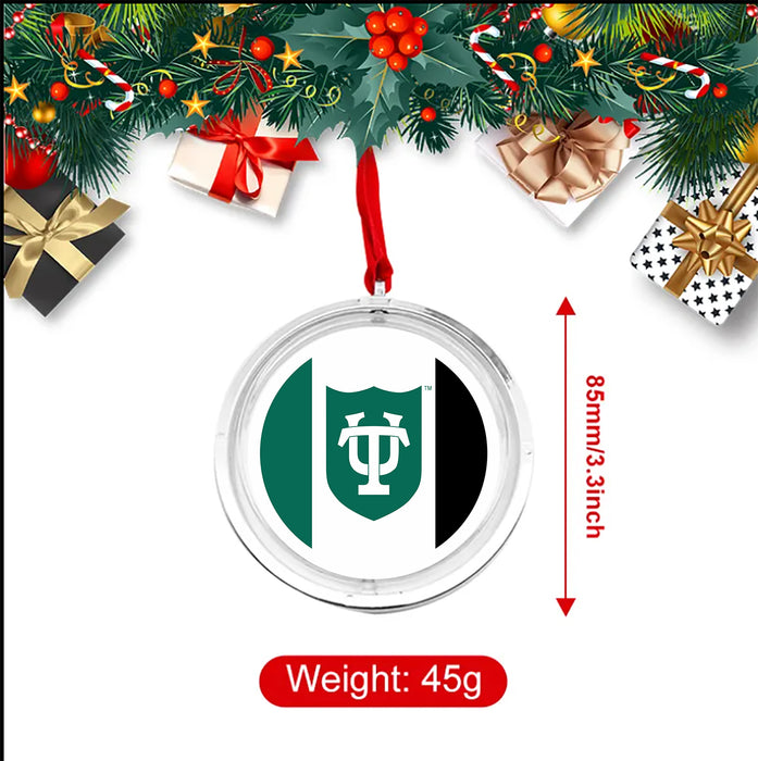 Tulane University Christmas Reversible Flat Round Ornament