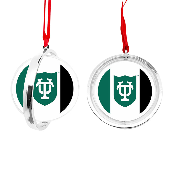 Tulane University Christmas Reversible Flat Round Ornament