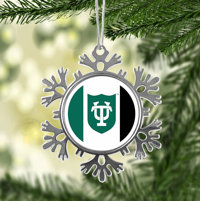 Tulane University Christmas Ornament - Snowflake Metal