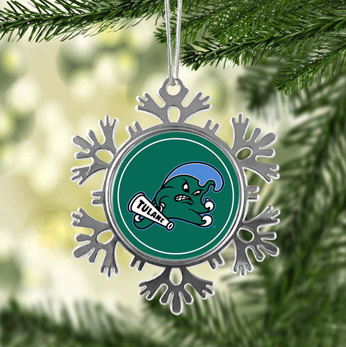 Tulane University Christmas Ornament - Snowflake Metal
