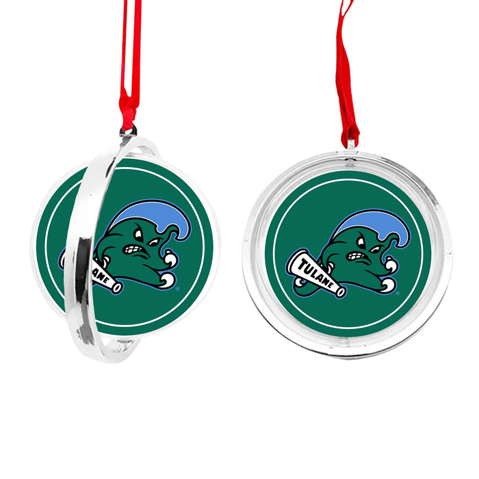 Tulane University Christmas Reversible Flat Round Ornament