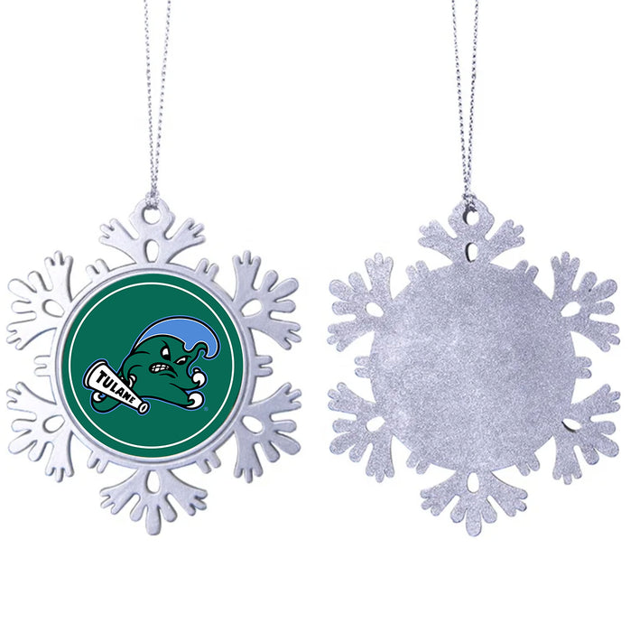 Tulane University Christmas Ornament - Snowflake Metal