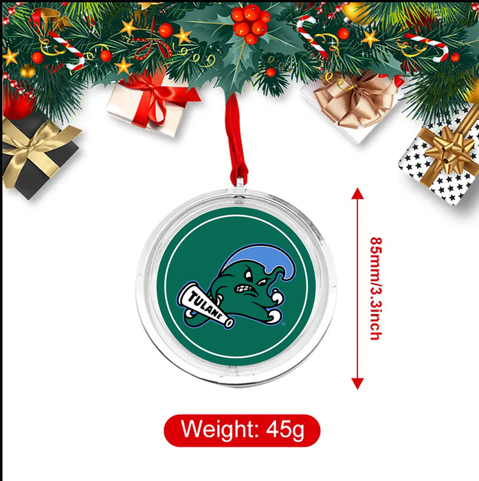 Tulane University Christmas Reversible Flat Round Ornament
