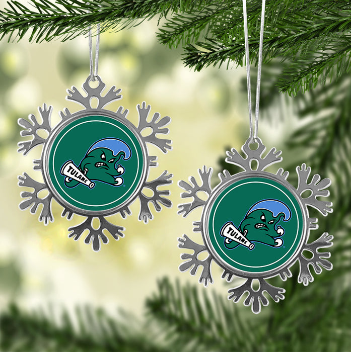 Tulane University Christmas Ornament - Snowflake Metal