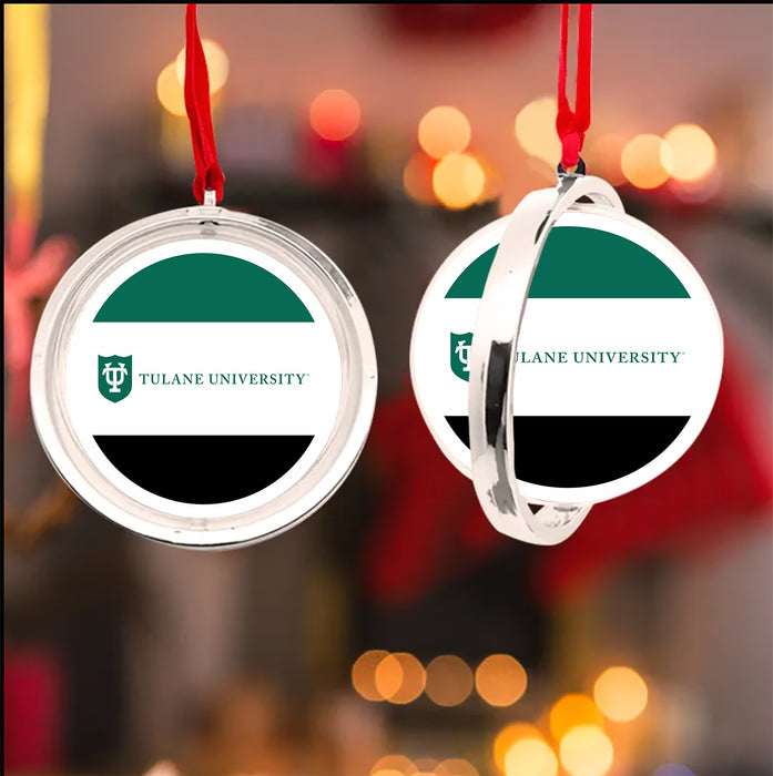 Tulane University Christmas Reversible Flat Round Ornament